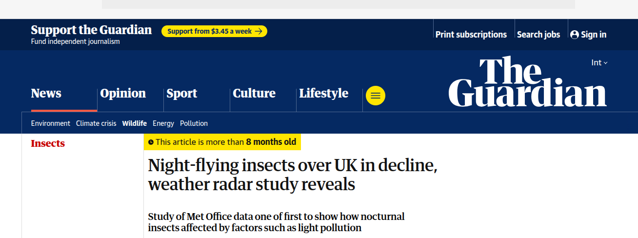 Radar ecology and insect movement